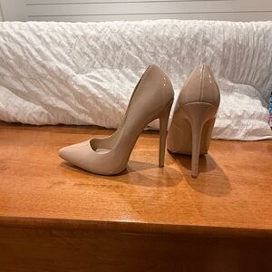Pleaser Nude Patent Pointed-Toe Stiletto Pumps